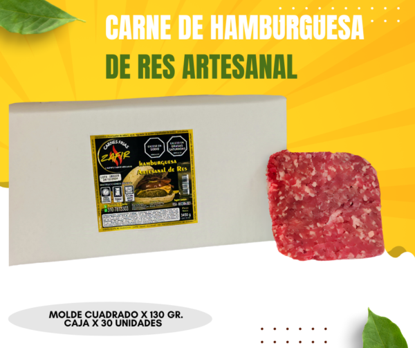 Hamburguesa de res molde cuadrado