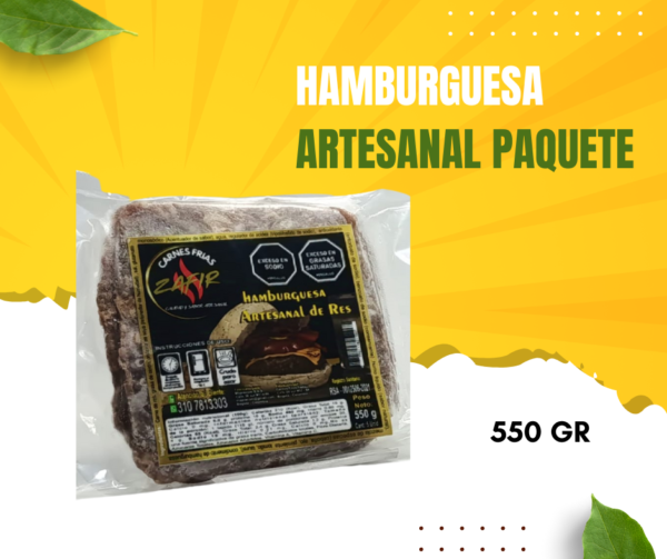 Hamburguesa artesanal paquete